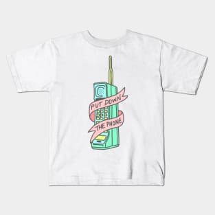 Put down the phone pastel 90s grunge print Kids T-Shirt